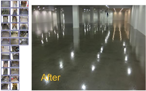before and after - commercial and industrial flooring samples